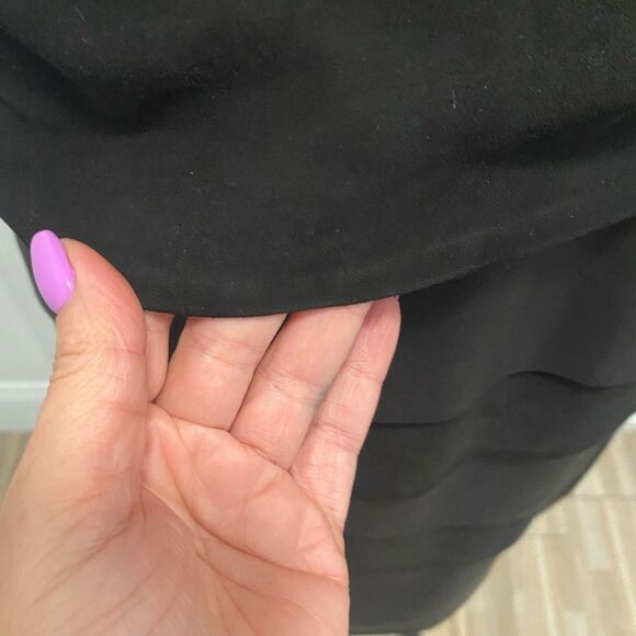 Vakko 100% leather front tiered dress, size 12 - Picture 4 of 9